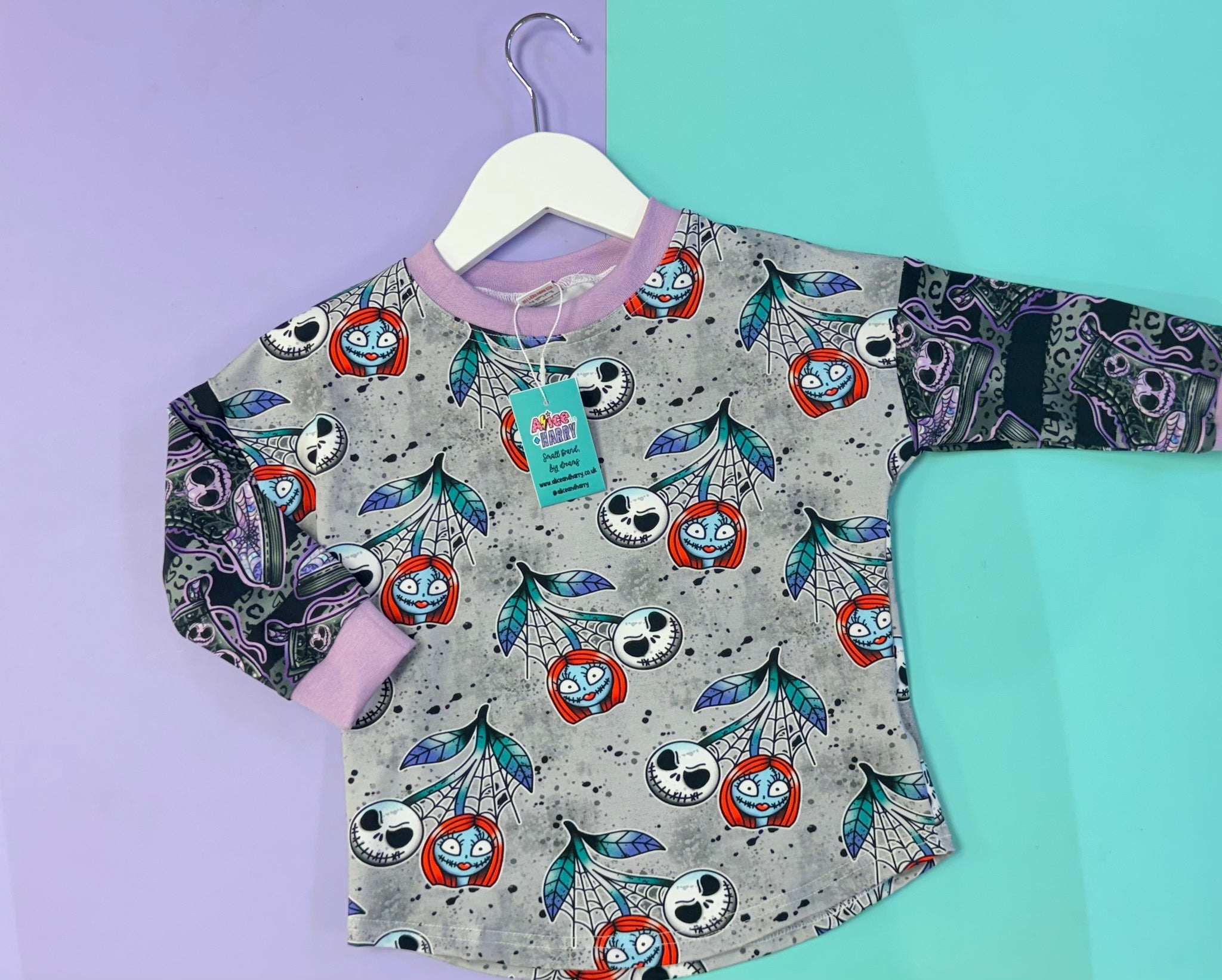 Pre Made Ghostly Cherries / Skelly Boots Slouch sweater Top