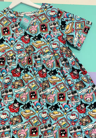 Pre made Kitty Stickers Skater Dress