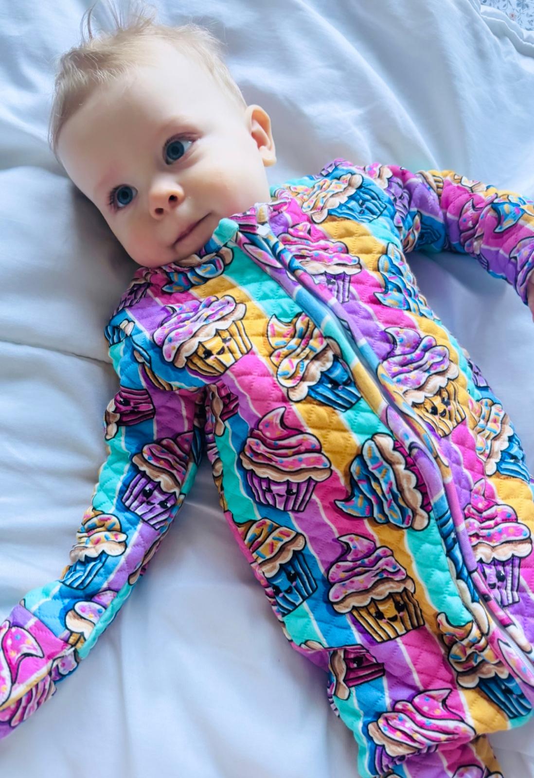 Pre Made Quilted Cupcakes Sleepsuits