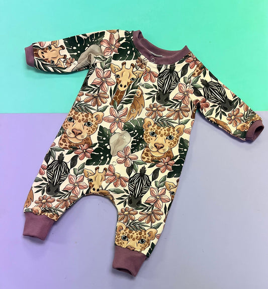 Safari Blossom Sleeved Romper
