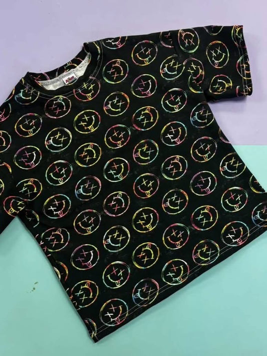 Pre Made Rainbow Smiles Oversized Tee