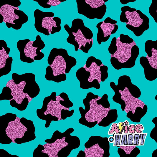 Turquoise Leopard Adult Leggings