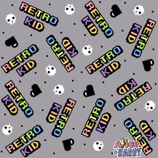 Retro Kid Pixels Sleeved Romper (FT)
