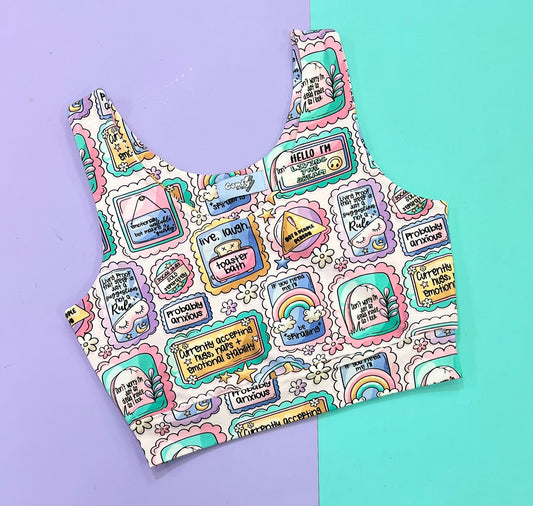 Comfy Adult Crop Top - Probably Anxious - Ready Made