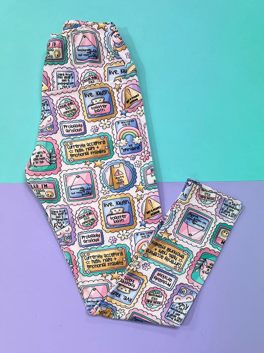 Pre Made Comfy Adult Leggings - Probably Anxious