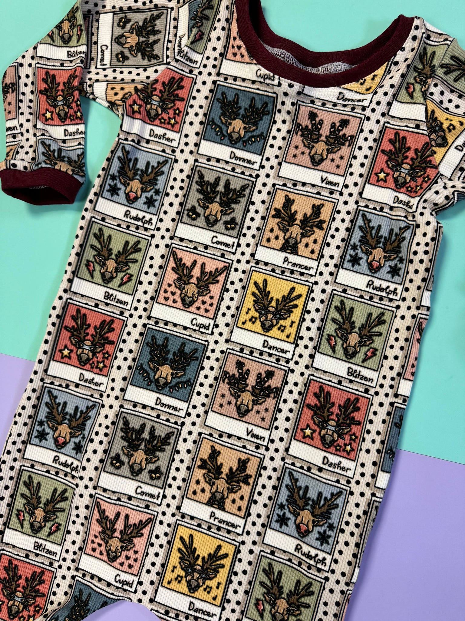Pre Made Ribbed Reindeer Polaroid Pullover